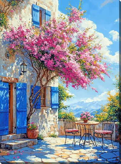 Картина маслом Розовые цветы №22