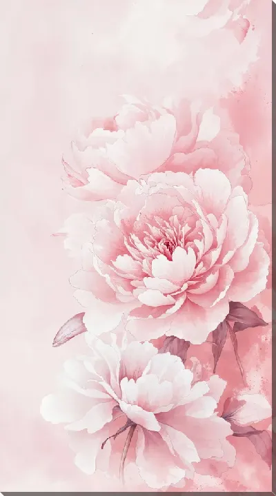 Картина маслом Розовые цветы №23