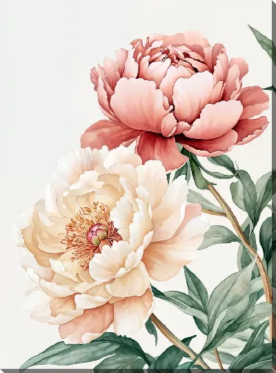 Картина маслом Розовые цветы №33