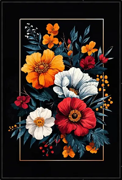 Картина Цветы и листья №1