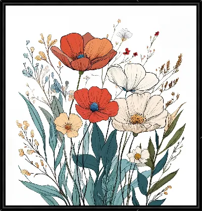 Картина Цветы и листья №2