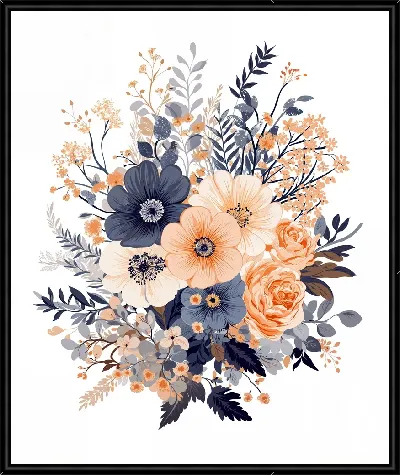 Картина Цветы и листья №4