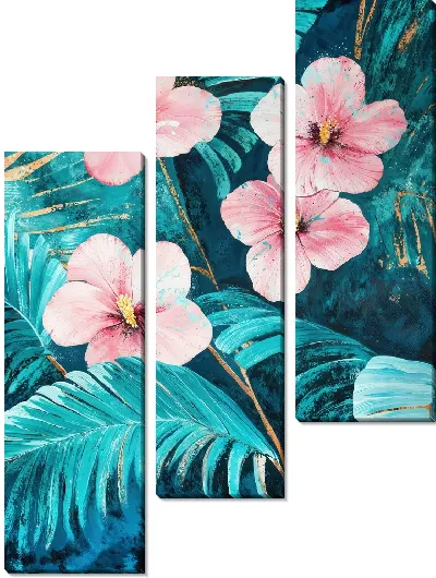 Модульная картина Цветы и листья №8