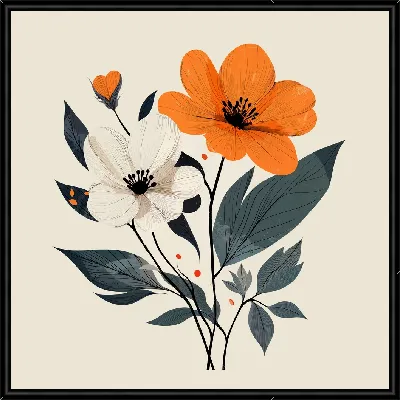 Картина Цветы и листья №13