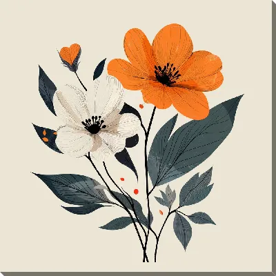 Постер Цветы и листья №13