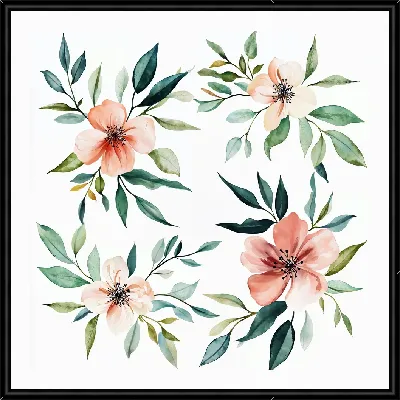 Картина Цветы и листья №14