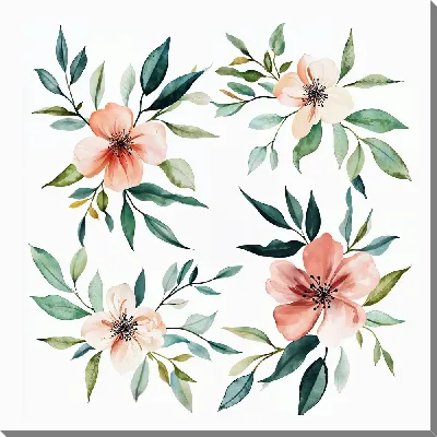 Постер Цветы и листья №14
