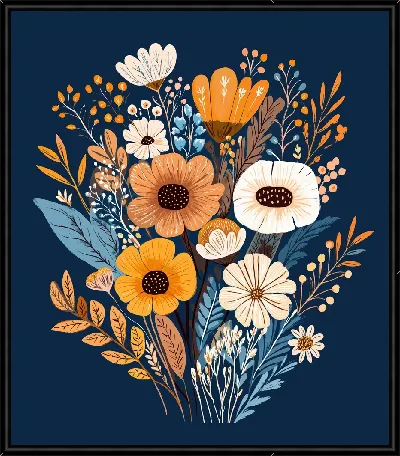 Картина Цветы и листья №16