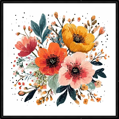 Картина Цветы и листья №17