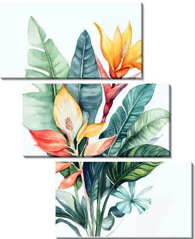 Модульная картина Цветы и листья №19
