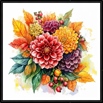 Картина Цветы и листья №20