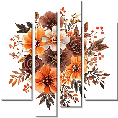 Модульная картина Цветы и листья №22