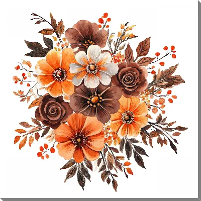 Картина маслом Цветы и листья №22
