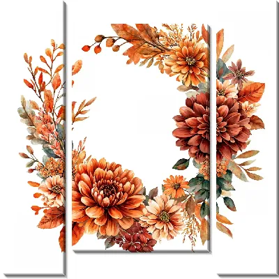 Модульная картина Цветы и листья №24