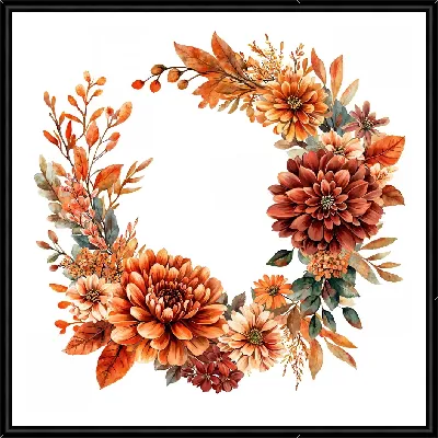 Картина Цветы и листья №24