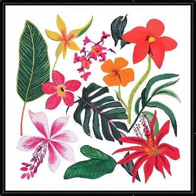 Картина Цветы и листья №26