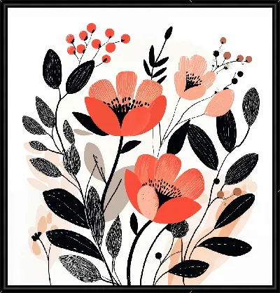 Картина Цветы и листья №29