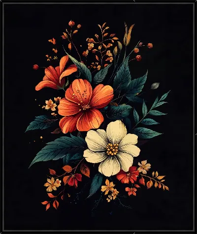 Картина Цветы и листья №30
