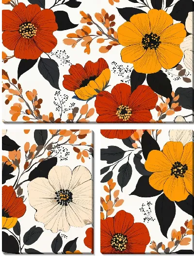 Модульная картина Цветы и листья №31