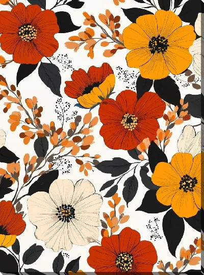 Постер Цветы и листья №31