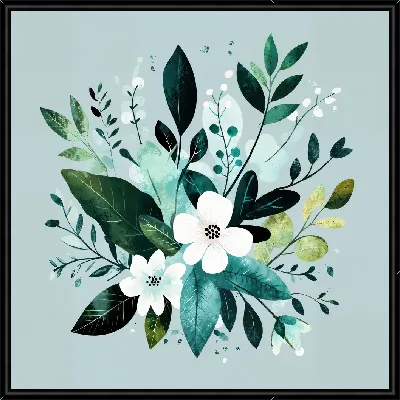 Картина Цветы и листья №36