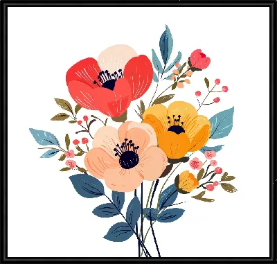 Картина Цветы и листья №38