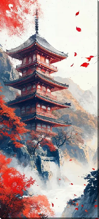 Картина маслом Японский стиль №1