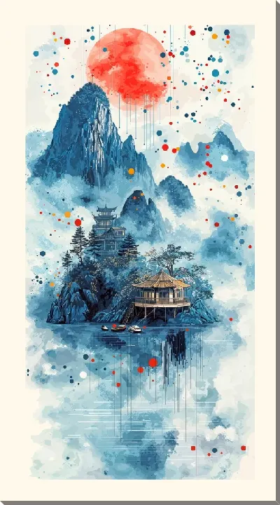 Картина маслом Японский стиль №2