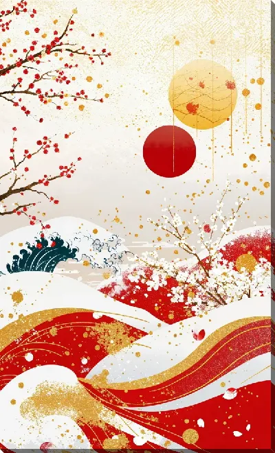 Картина маслом Японский стиль №3