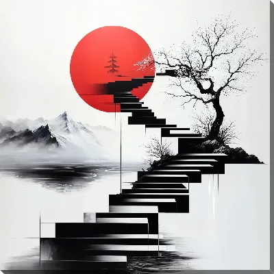 Картина маслом Японский стиль №4