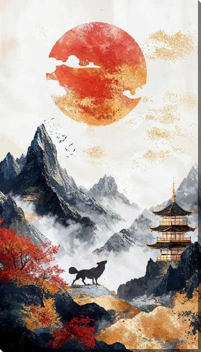 Картина маслом Японский стиль №5