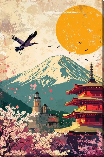 Картина маслом Японский стиль №7