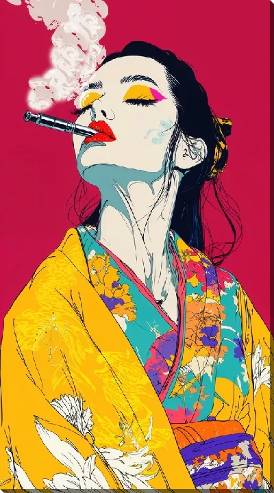 Картина маслом Японский стиль №8