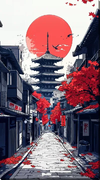 Картина маслом Японский стиль №9