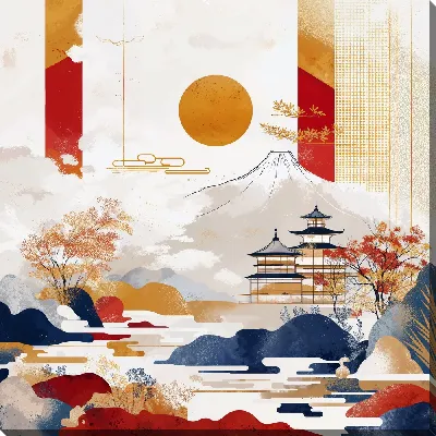 Картина маслом Японский стиль №11