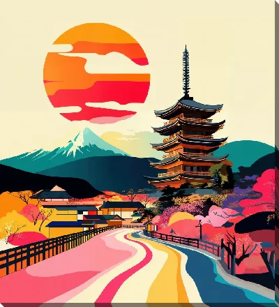 Картина маслом Японский стиль №13