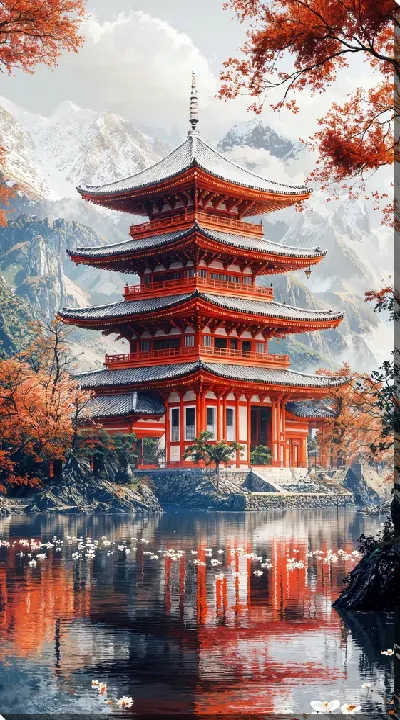 Картина маслом Японский стиль №14