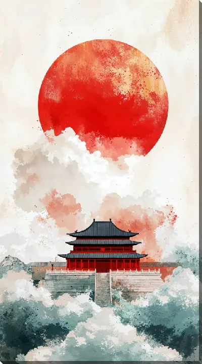 Картина маслом Японский стиль №16