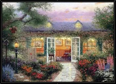Картина Дом в цветах (House with flowers)