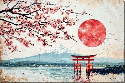 Картина маслом Японский стиль №18