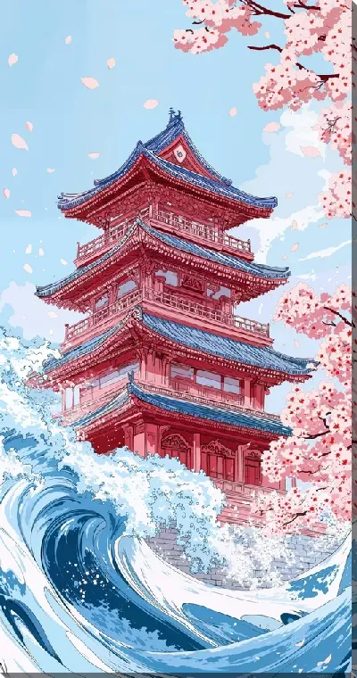 Картина маслом Японский стиль №24