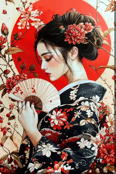 Картина маслом Японский стиль №25