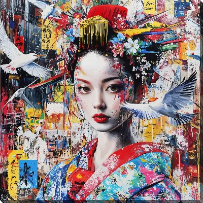 Картина маслом Японский стиль №26