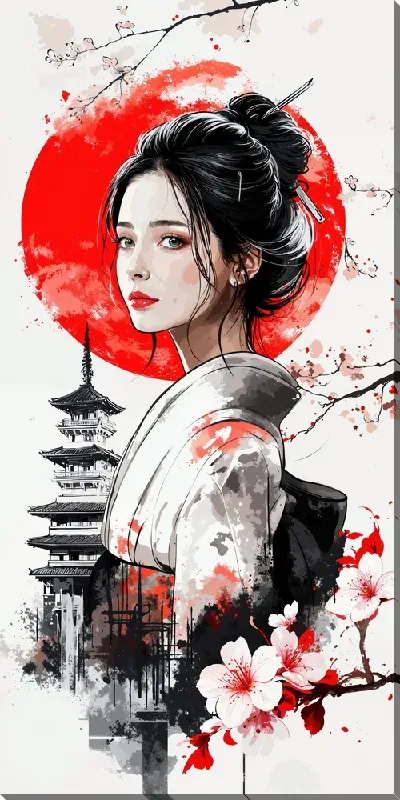 Картина маслом Японский стиль №29