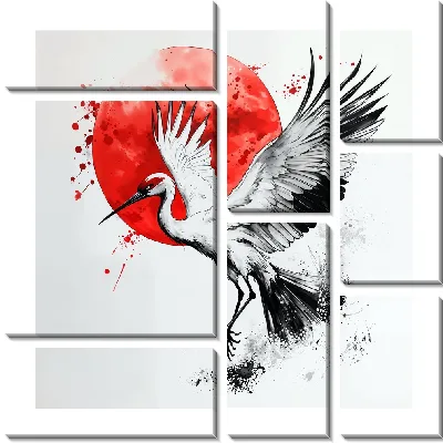 Модульная картина Аист №3