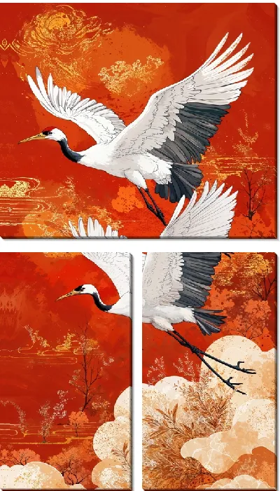 Модульная картина Аисты №4