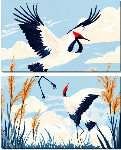 Модульная картина Аисты №5