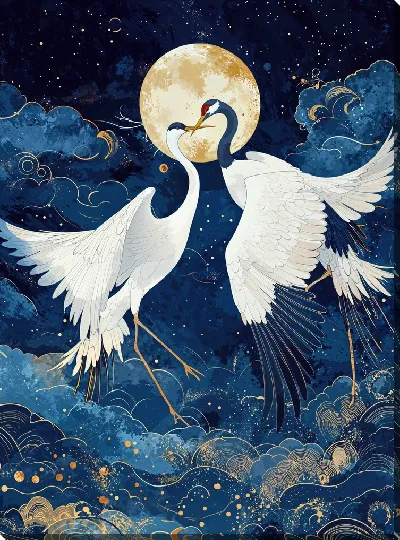 Картина маслом Аисты №6