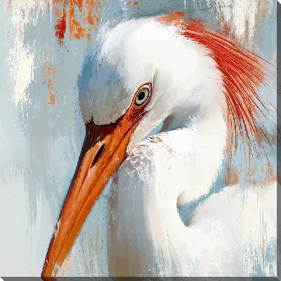 Картина маслом Аист №11