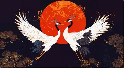 Картина маслом Аисты №15